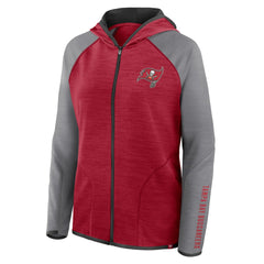 Tampa Bay Buccaneers Women's Redzone End Around Pass Raglan Full-Zip Hoodie Red/Pewter - Fanatics