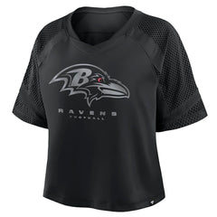 Baltimore Ravens Women's Oversized Raglan V-Neck Blackout Fashion Jersey - Fanatics
