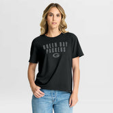 Green Bay Packers Women's Blackout Kneel Down Legacy T-Shirt Black - Fanatics
