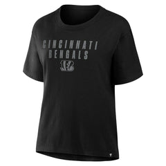 Cincinnati Bengals Women's Blackout Kneel Down Legacy T-Shirt Black - Fanatics