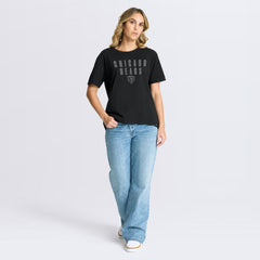 Chicago Bears Women's Blackout Kneel Down Legacy T-Shirt Black - Fanatics