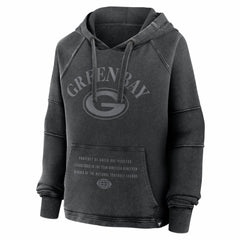 Green Bay Packers Women's Oversized Raglan Gridiron Hoodie Black - Fanatics