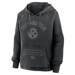 Pittsburgh Steelers Women's Oversized Raglan Gridiron Hoodie Black - Fanatics