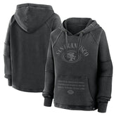 San Francisco 49ers Women's Oversized Raglan Gridiron Hoodie Black - Fanatics