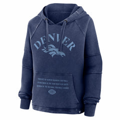 Denver Broncos Women's Oversized Raglan Gridiron Hoodie Navy - Fanatics