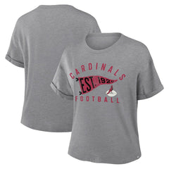 Arizona Cardinals Women's Pennant Wave Tribute Tri-Blend Boxy T-Shirt Heather Gray - Fanatics