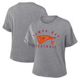 Tampa Bay Buccaneers Women's Pennant Wave Tribute Tri-Blend Boxy T-Shirt Heather Gray - Fanatics