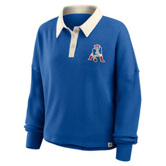 New England Patriots Women's Oversized Hometown Premium Thermal Long Sleeve Shirt Royal - Fanatics