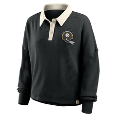 Pittsburgh Steelers Women's Oversized Hometown Premium Thermal Long Sleeve Shirt Black - Fanatics