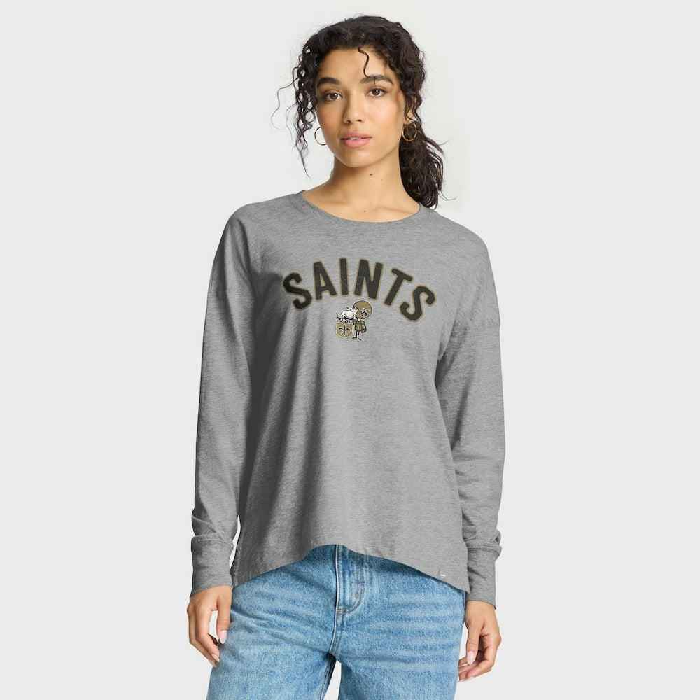 New Orleans Saints Women's Hometown Legacy Long Sleeve T-Shirt Heather Gray - Fanatics