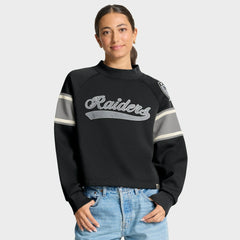 Las Vegas Raiders Oversized Hometown Toss Sweep Mock Neck Pullover Black - Fanatics