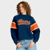 Chicago Bears Oversized Hometown Toss Sweep Mock Neck Pullover Navy - Fanatics