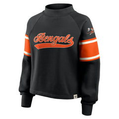 Cincinnati Bengals Oversized Hometown Toss Sweep Mock Neck Pullover Black - Fanatics