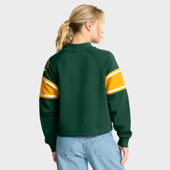 Green Bay Packers Oversized Hometown Toss Sweep Mock Neck Pullover Green - Fanatics