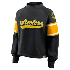 Pittsburgh Steelers Oversized Hometown Toss Sweep Mock Neck Pullover Black - Fanatics