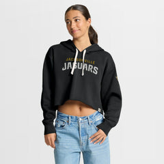 Jacksonville Jaguars Women's Oversized Hometown Heritage Cropped Hoodie Black - Fanatics