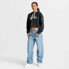 Jacksonville Jaguars Women's Oversized Hometown Heritage Cropped Hoodie Black - Fanatics
