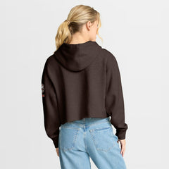 Cleveland Browns Women's Oversized Hometown Heritage Cropped Hoodie Brown - Fanatics