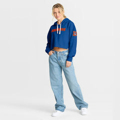 Denver Broncos Women's Oversized Hometown Heritage Cropped Hoodie Royal - Fanatics
