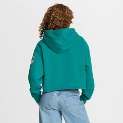 Miami Dolphins Women's Oversized Hometown Heritage Cropped Hoodie Aqua - Fanatics