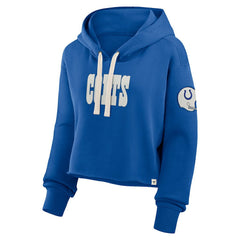Indianapolis Colts Women's Oversized Hometown Heritage Cropped Hoodie Royal - Fanatics