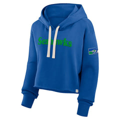 Seattle Seahawks Women's Oversized Hometown Heritage Cropped Hoodie Royal - Fanatics