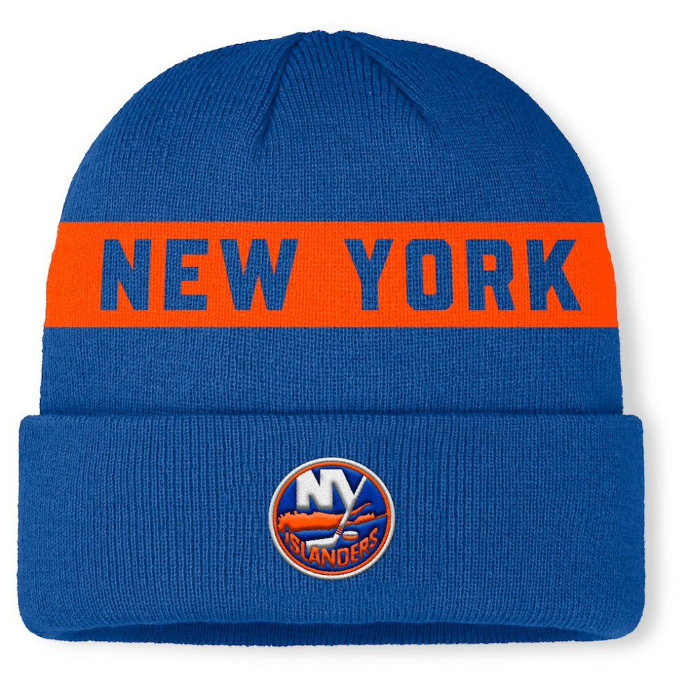 New York Islanders - Fanatics Authentic Pro Rink Cuffed Knit Hat Royal