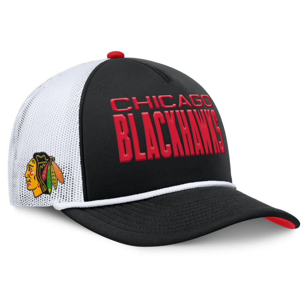 Chicago Blackhawks Fanatics Authentic Pro Rink A-Frame Adjustable Hat Black/White