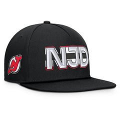New Jersey Devils - Fanatics Authentic Pro Rink Team Code Snapback Hat Black
