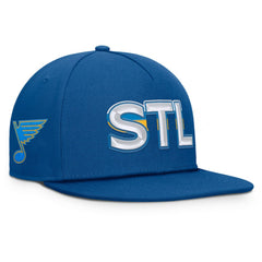 St. Louis Blues - Fanatics Authentic Pro Rink Team Code Snapback Hat Blue