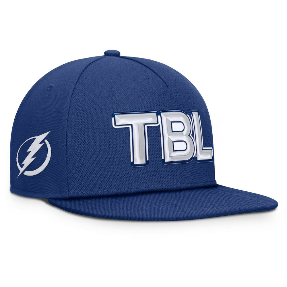Tampa Bay Lightning - Fanatics Authentic Pro Rink Team Code Snapback Hat Blue