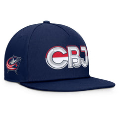 Columbus Blue Jackets - Fanatics Authentic Pro Rink Team Code Snapback Hat Navy