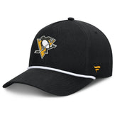 Pittsburgh Penguins Fanatics Authentic Pro Rink Roper A-Frame Adjustable Hat Black