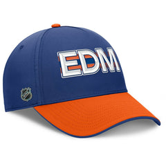 Edmonton Oilers - Fanatics Authentic Pro Rink Team Code Flex Hat Royal/Orange