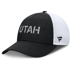 Utah Mammoth - Fanatics Authentic Pro Rink Lockup Adjustable Trucker Hat Black/White