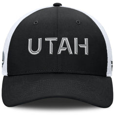 Utah Mammoth - Fanatics Authentic Pro Rink Lockup Adjustable Trucker Hat Black/White