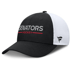 Ottawa Senators - Fanatics Authentic Pro Rink Lockup Adjustable Trucker Hat Black/White