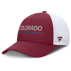 Colorado Avalanche - Fanatics Authentic Pro Rink Lockup Adjustable Trucker Hat Burgundy/White