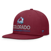 Colorado Avalanche - Fanatics Authentic Pro Rink Lockup Snapback Hat Burgundy