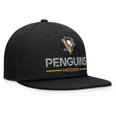 Pittsburgh Penguins Fanatics Authentic Pro Rink Lockup Snapback Hat Black