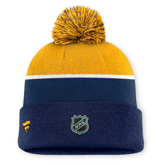 Nashville Predators - Fanatics Authentic Pro Rink Cuffed Knit Hat with Pom Navy