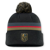 Vegas Golden Knights Fanatics Authentic Pro Rink Cuffed Knit Hat with Pom Charcoal