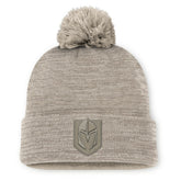 Vegas Golden Knights Fanatics Authentic Pro Road Cuffed Knit Hat with Pom Tan