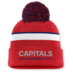 Washington Capitals Fanatics Women's Authentic Pro Rink Cuffed Knit Hat with Pom Red