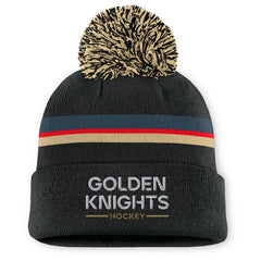 Vegas Golden Knights Fanatics Women's Authentic Pro Rink Cuffed Knit Hat with Pom Black