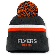 Philadelphia Flyers - Fanatics Women's Authentic Pro Rink Cuffed Knit Hat with Pom Black