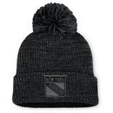 New York Rangers Fanatics Women's Authentic Pro Road Cuffed Knit Hat with Pom Black