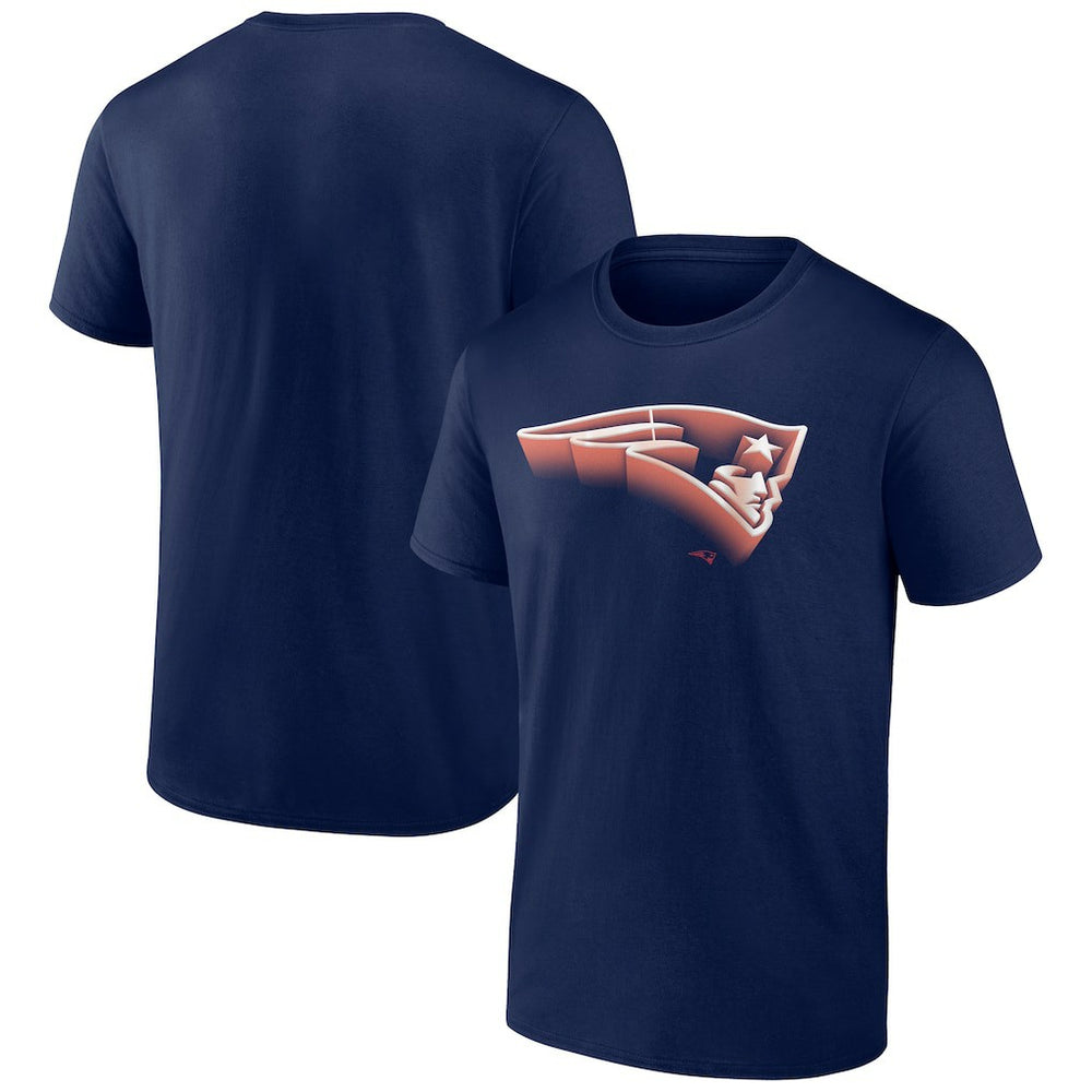 New England Patriots Chrome Dimension T-Shirt Navy - NFL