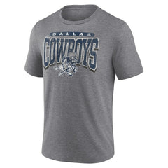 Dallas Cowboys Warped Block Tri-Blend T-Shirt Heather Gray - NFL