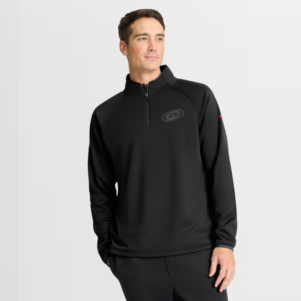 Carolina Hurricanes - Fanatics Authentic Pro Tonal Rink Raglan Quarter-Zip Pullover Black